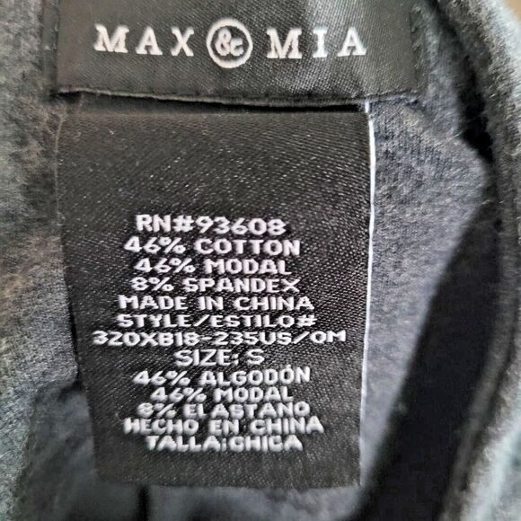 MAX & MIA Size S Heather Gray High Waist French Terry Yoga Casual Comfy Leggings - Picture 2 of 3